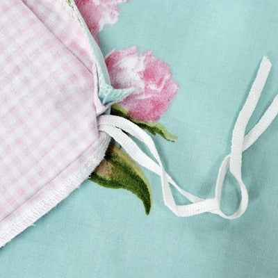 NEW Anthropologie Teal Blue Vintage Floral 100% Cotton Duvet Bedding & Sham Set