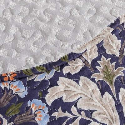 NEW Anthropologie Purple Floral Queen / King Quilt Bedspread Bedding & Sham Set