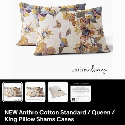 NEW Anthropologie Colorful Floral Cotton Bedspread Blanket & Sham Bedding Set