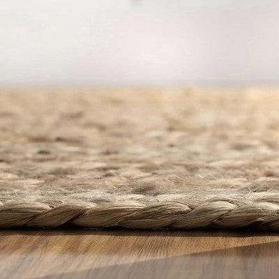 NEW West Elm XL Tan Boho Jute Woven Fiber Indoor Natural Area Rug Carpet 5' x 8'