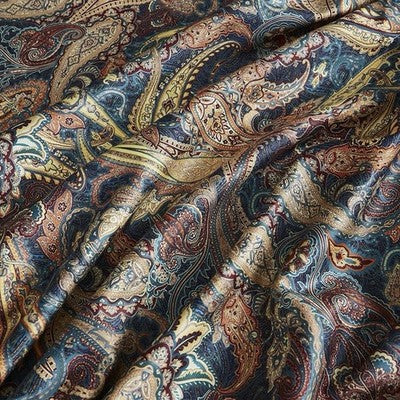 NEW Anthro Navy Blue Paisley Gold Boho Queen / King Size Bedding Duvet Sham Case