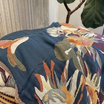 NEW Anthropologie Colorful Floral Cotton Bedspread Blanket & Sham Bedding Set