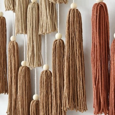 NEW Anthropologie XL  Multicolor Boho Tassel Tapestry Macrame Wall Hanging 47x40