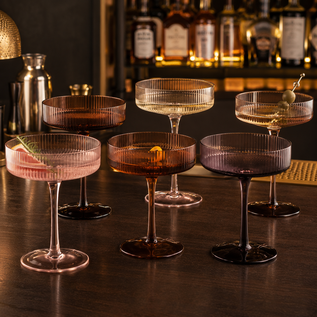 Venus Champagne Coupe Cocktail Glassware, Set of 6