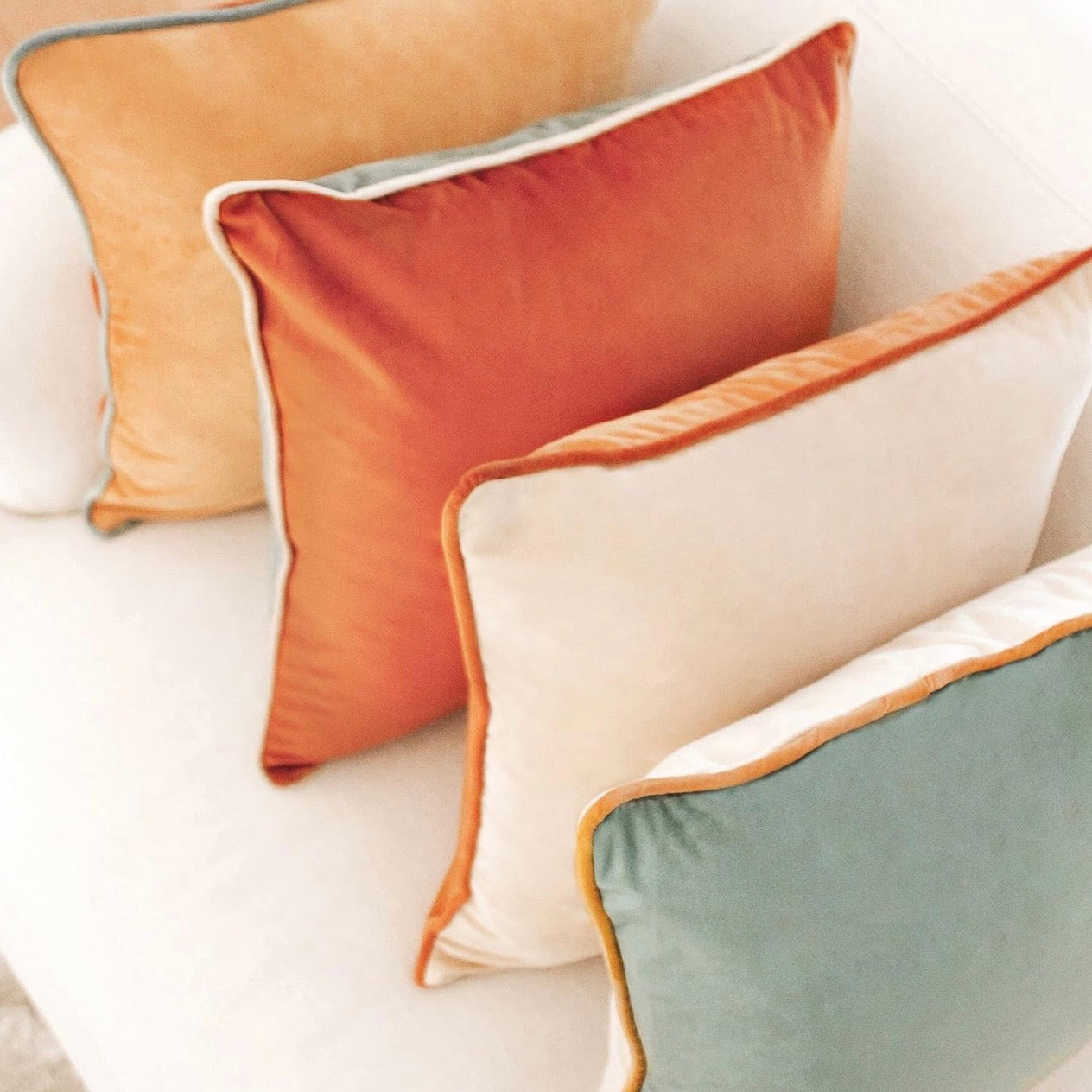 New Anthropologie Boho Velvet Throw Pillow Covers Cushion Cases Set of 4 | 18x18