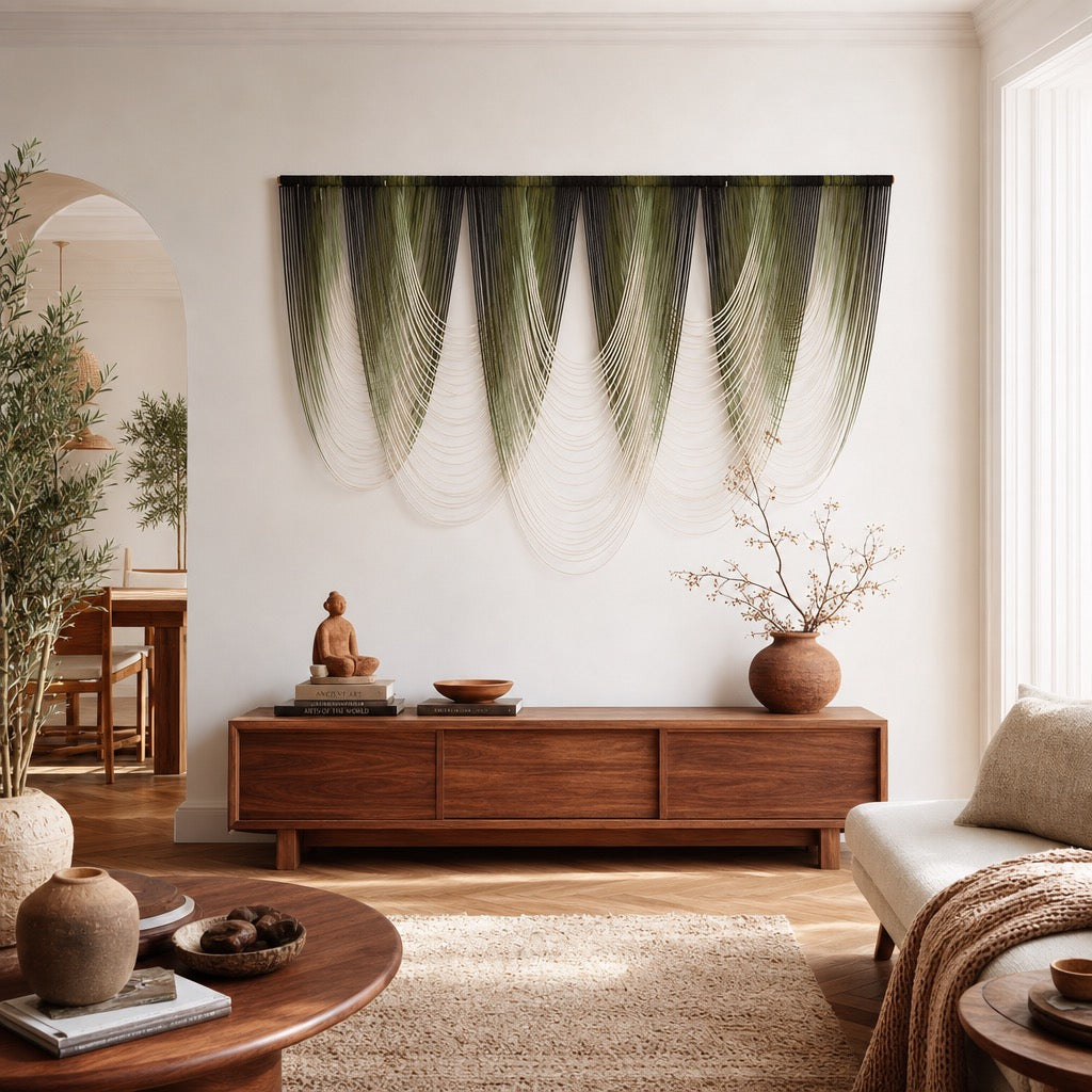 NEW Anthropologie XL Boho Tapestry Macrame Woven Dyed Yarn Wall Hanging 40 x 60