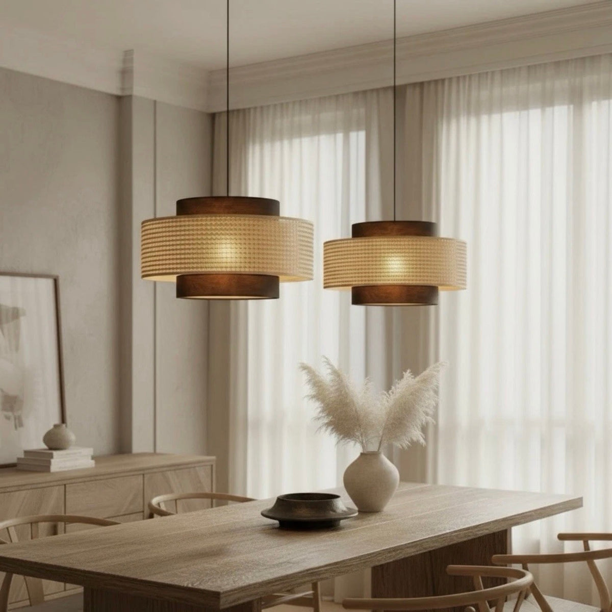 NEW West Elm Boho Rattan Wicker Woven Chandelier Hanging Pendant Light Fixture