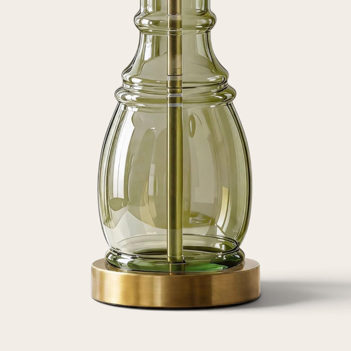 NEW Anthropologie Set of 2 Sage Green Glass Gold Boho Table Lamps Lighting - 22"