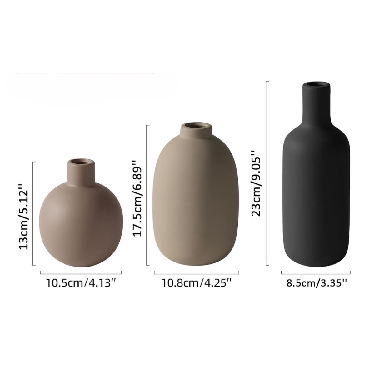 NEW West Elm Ceramic Multicolor Matte Boho Flower Vases (Set of 3) Home Decor