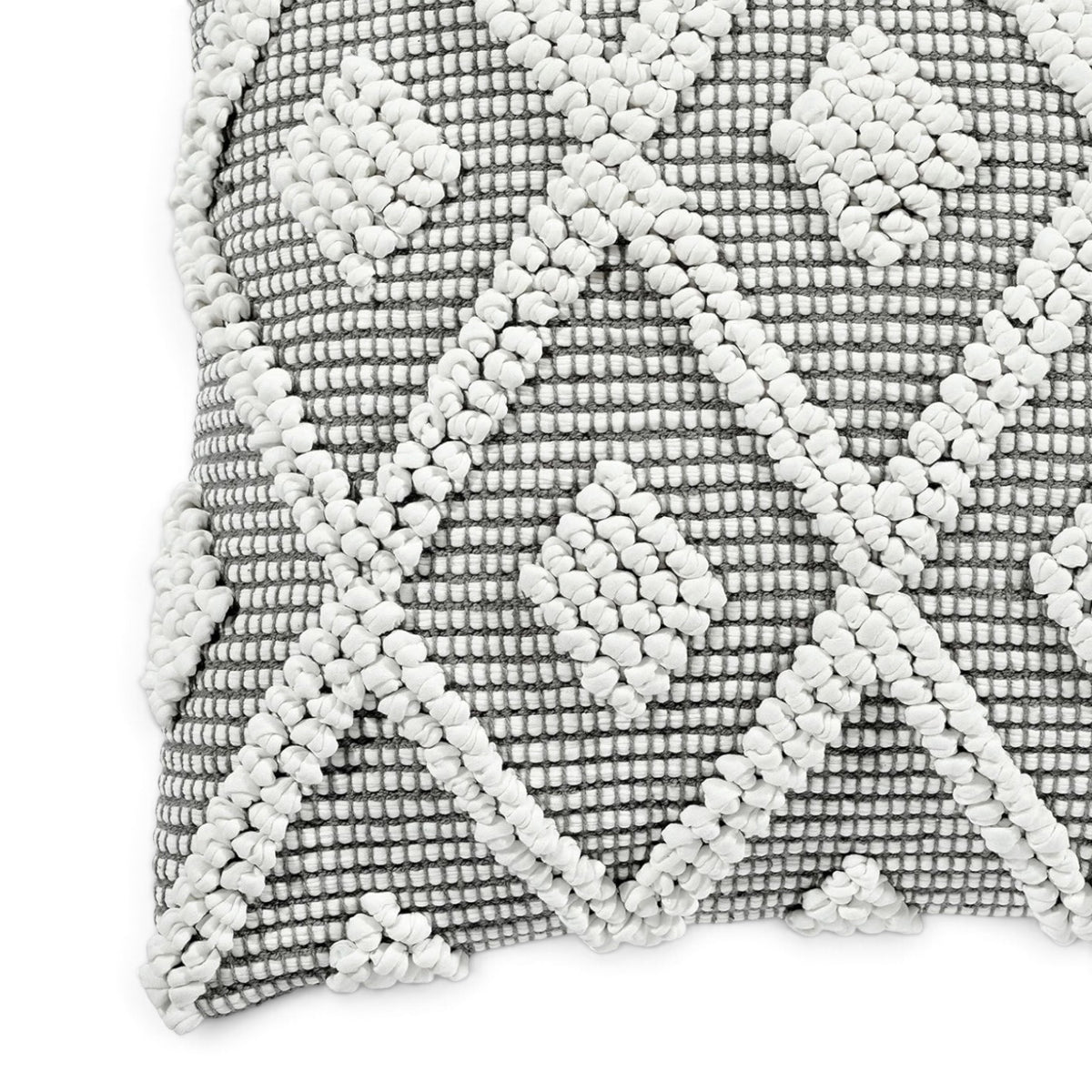 NEW Anthropologie Boho Pom Pom Grey Throw Pillow Case Cover Sham - 20" x 20"