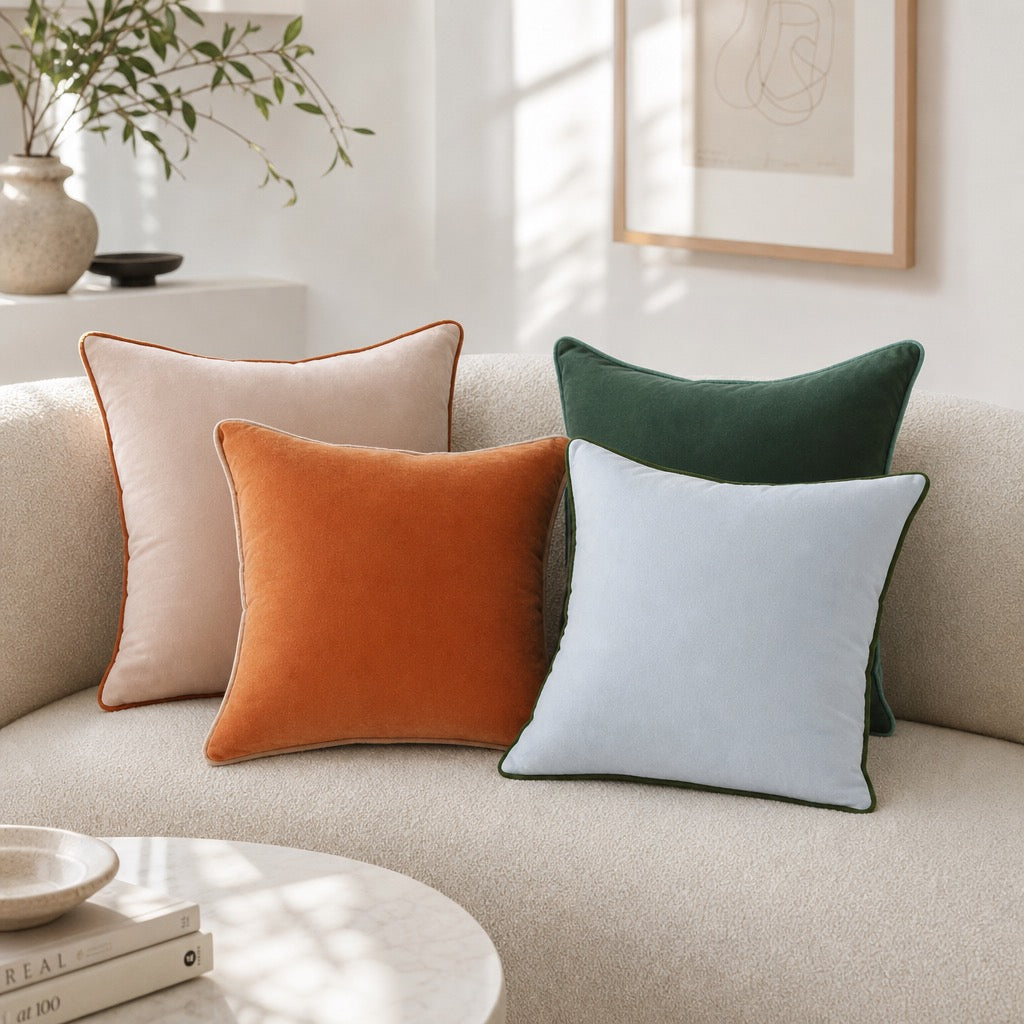 New Anthropologie Boho Velvet Throw Pillow Covers Cases Shams Set of 4 | 18x18