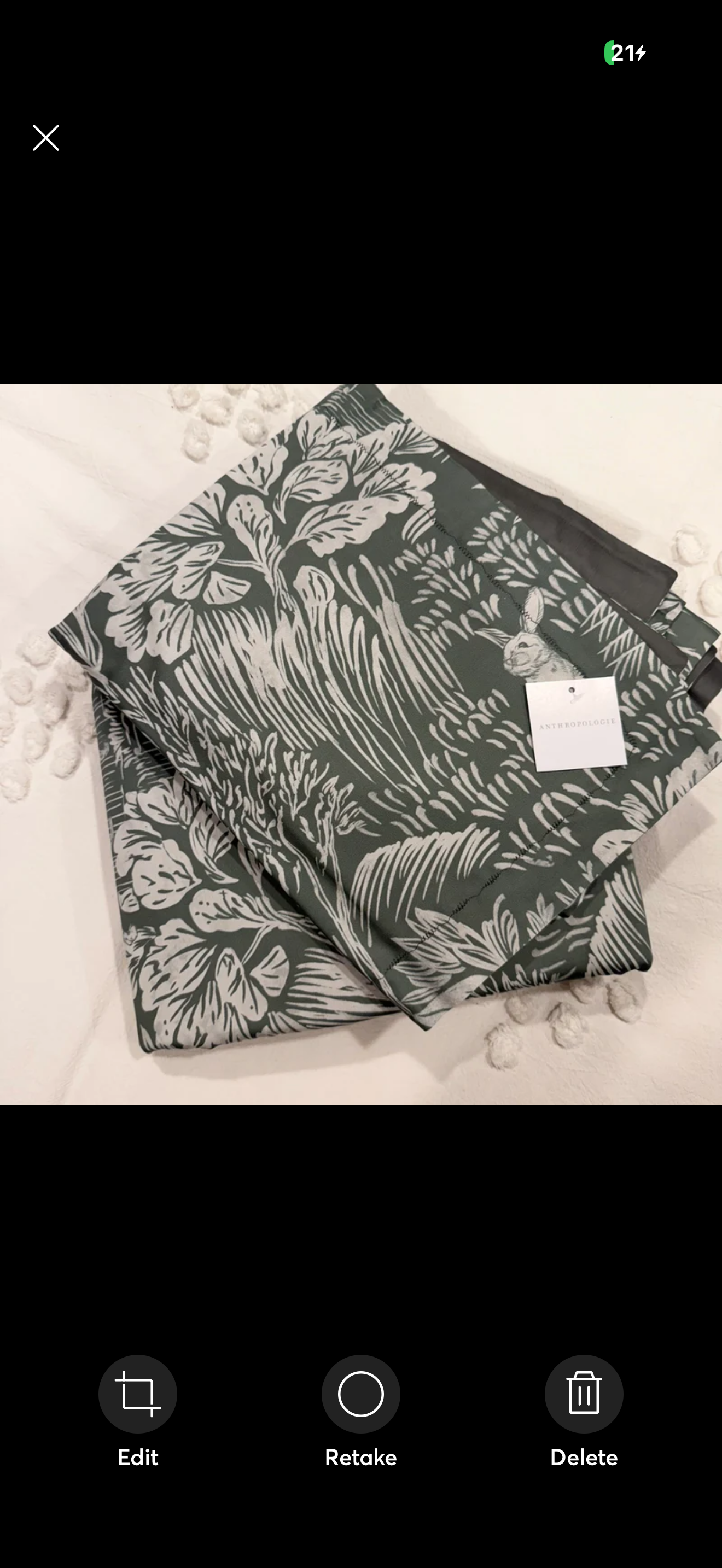 NEW Anthropologie Green Botanical Queen / King Cotton Bedding Duvet & Sham Set