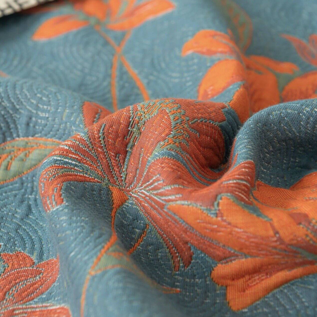 NEW Anthropologie Blue Orange Reversible Queen / King Bedspread Blanket Sham Set