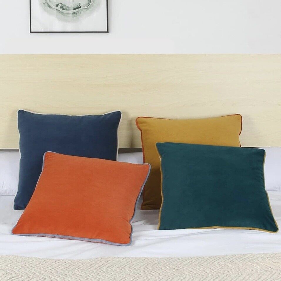 New Anthropologie (Set 4) Boho Velvet Throw Pillow Covers Cases Shams | 20 x 20