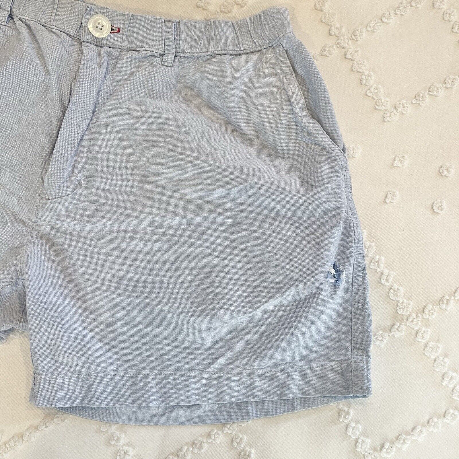 Chubbies Chino 5.5” Shorts Men’s Large Light Blue Elastic Waistband Regular Fit