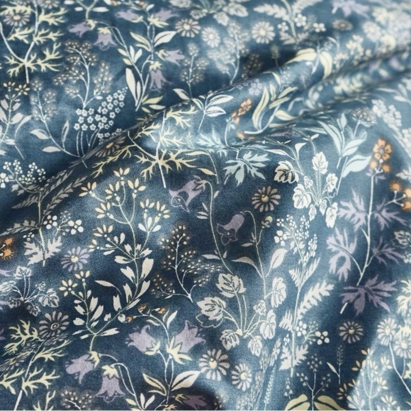 NEW Anthro Blue Floral Cotton Boho King Queen Full Size Bedding Duvet & Sham Set