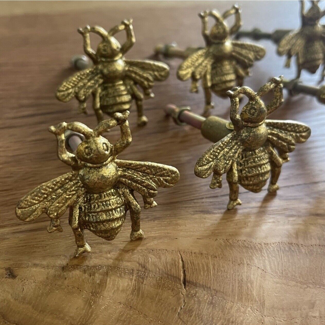 NEW Anthropologie (Set of 6) Gold Bee Boho Cabinet Knobs Drawer Pulls Hardware