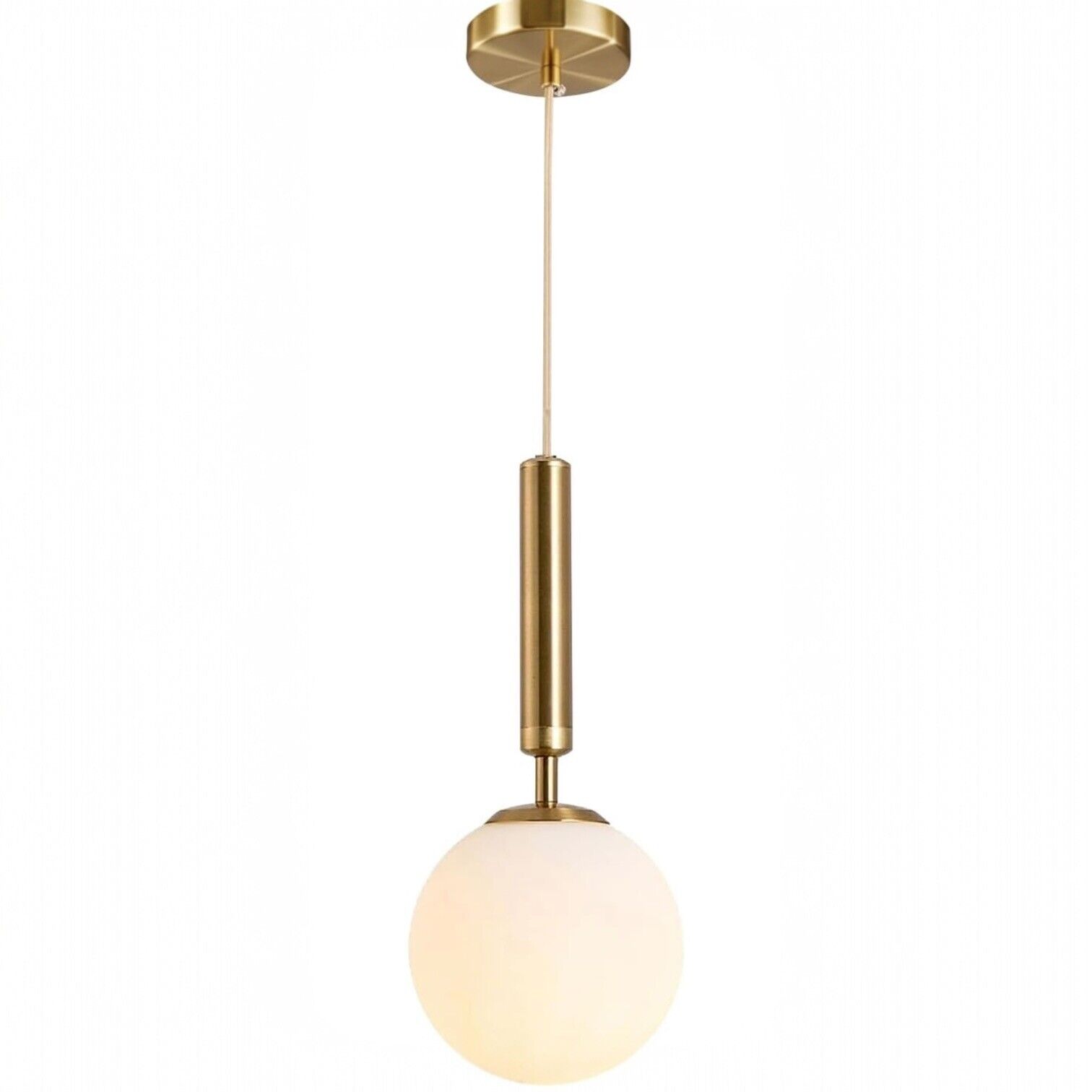 NEW Anthropologie Mid Century Boho Globe Hanging Gold Pendant Light Fixture