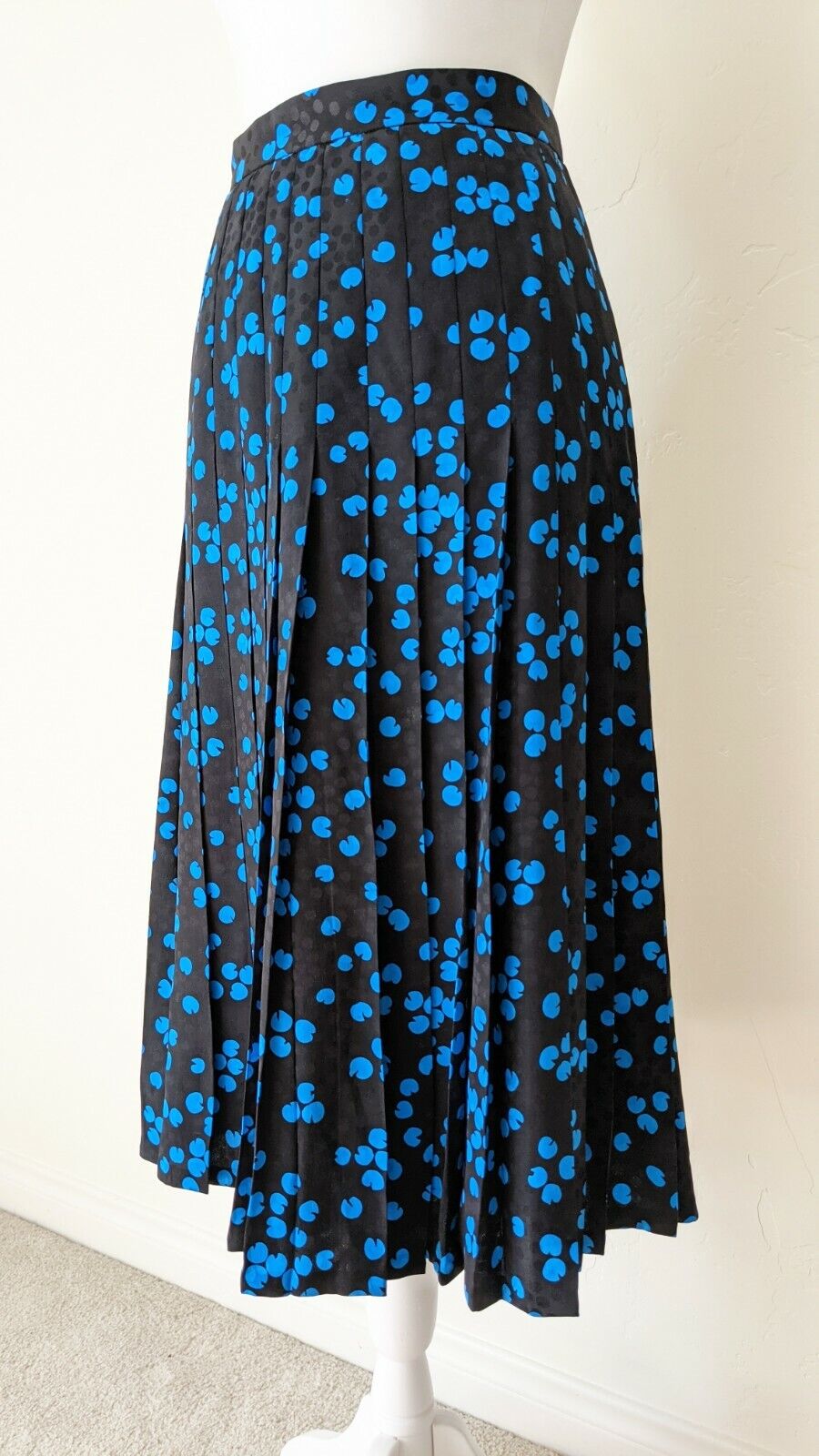 Rare Vintage Amen Wardy Designer Pleated Skirt - Blue and Black 1960's