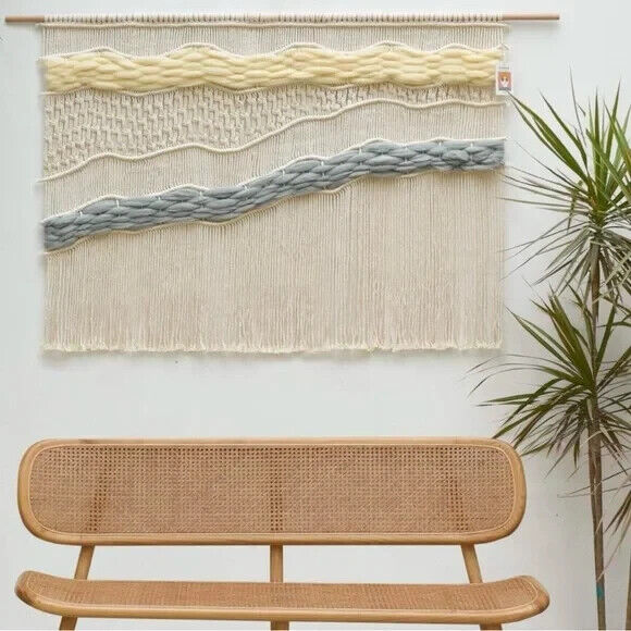 NEW Anthropologie Large Boho Tapestry Macrame Colorful Woven Wall Hanging 52x40