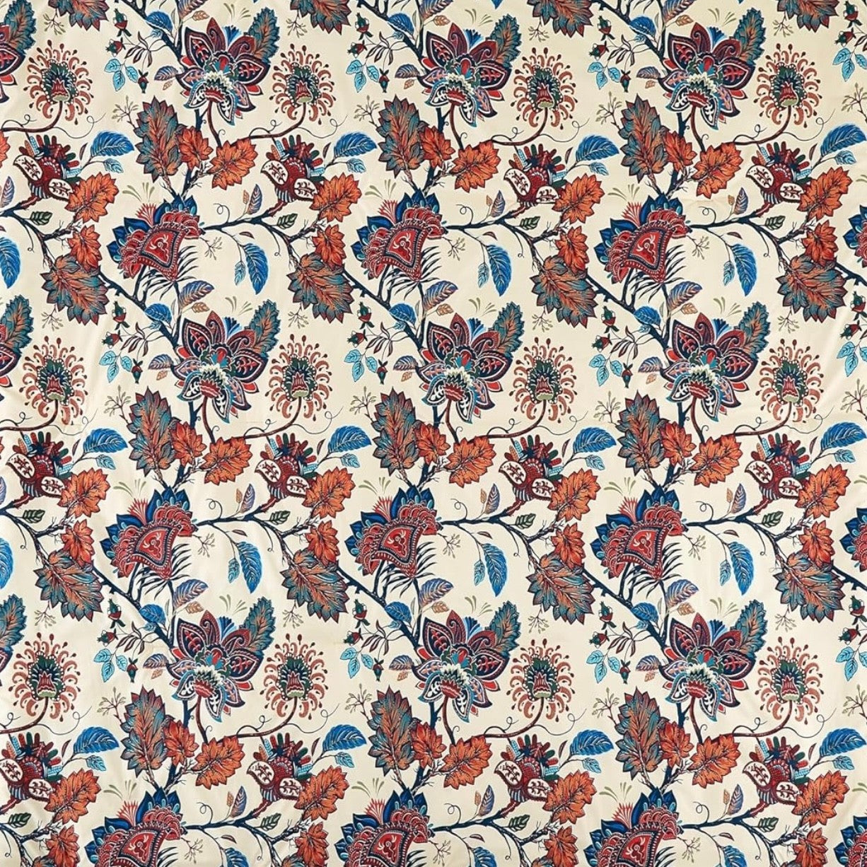 NEW Anthropologie Red Blue Floral Queen / King Boho Comforter Bedding & Sham Set