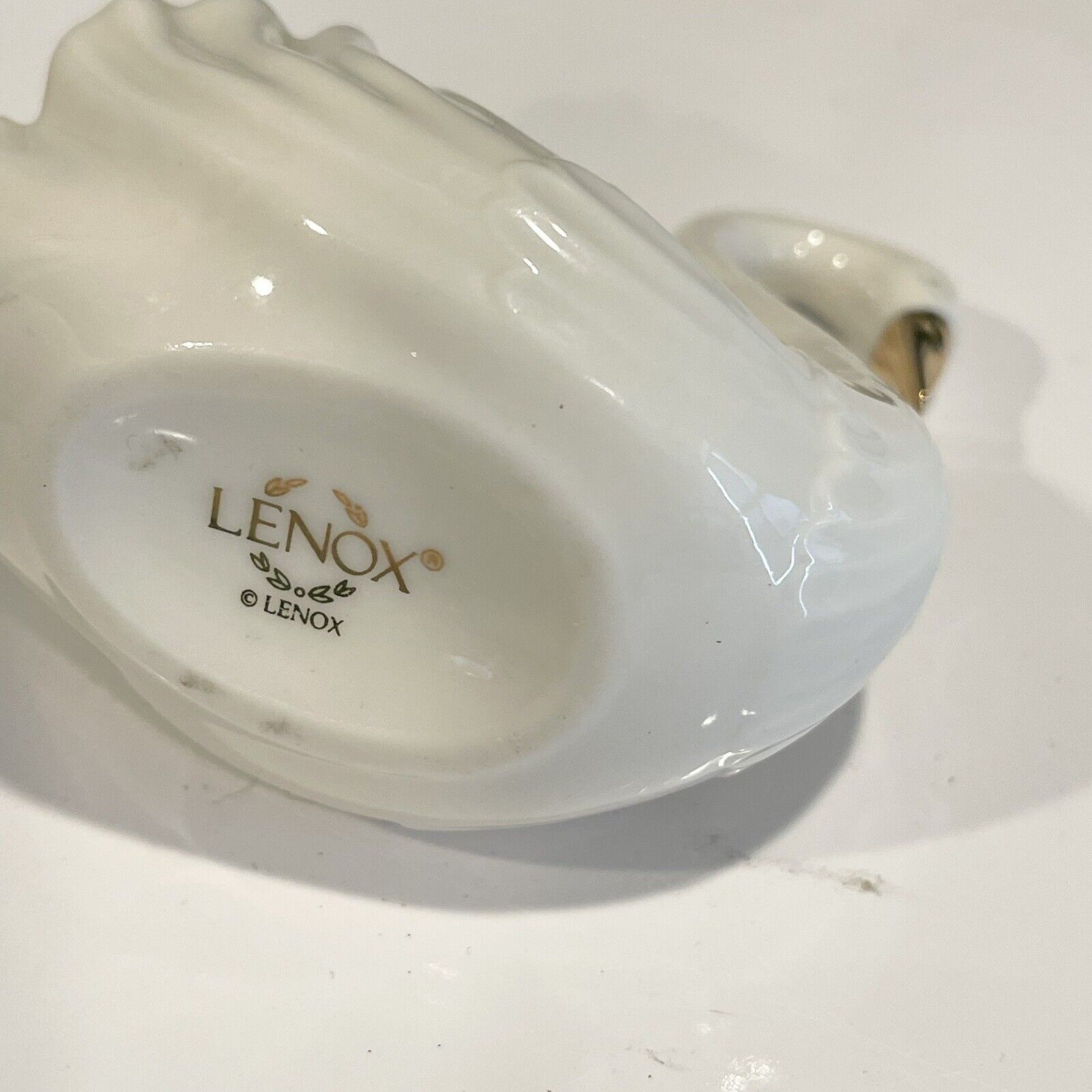 Vintage Lenox Gold Trim Swan Bowl Set 2 Candy Dish Tray Porcelain Ceramic Bowls