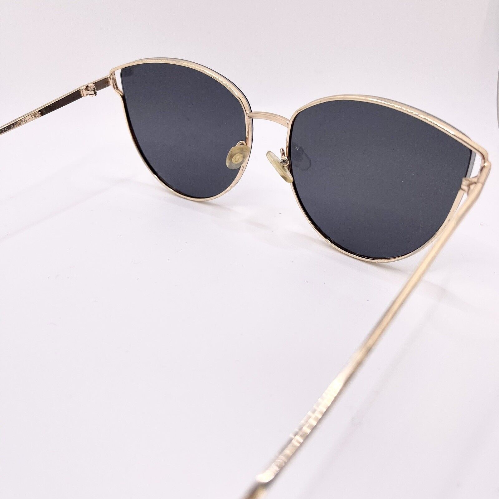 NEW Free People Black & Gold Mirrored Cat Eye Boho Oversized Retro Sunglasses