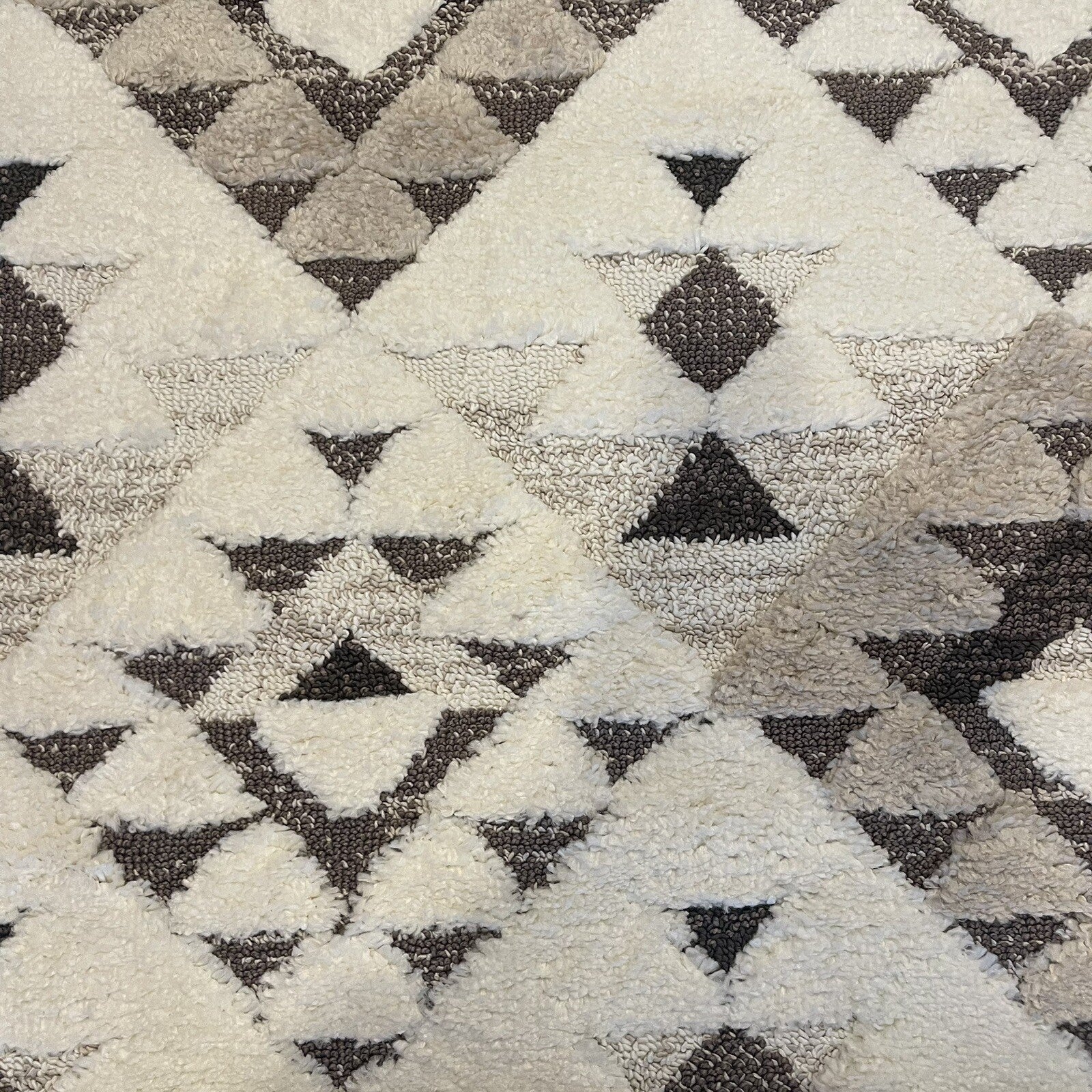 NEW XL White Boho Tassel Geometric Shag Area Rug Carpet 5' x 7.5'