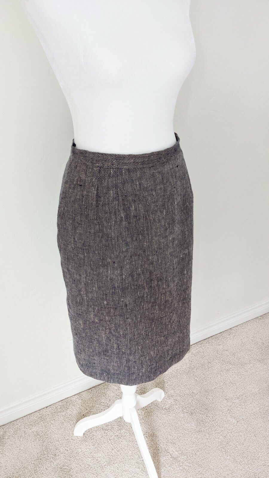 Oscar de la Renta Tweed Pencil Skirt | Vintage Designer Size 10 to 14 / Large