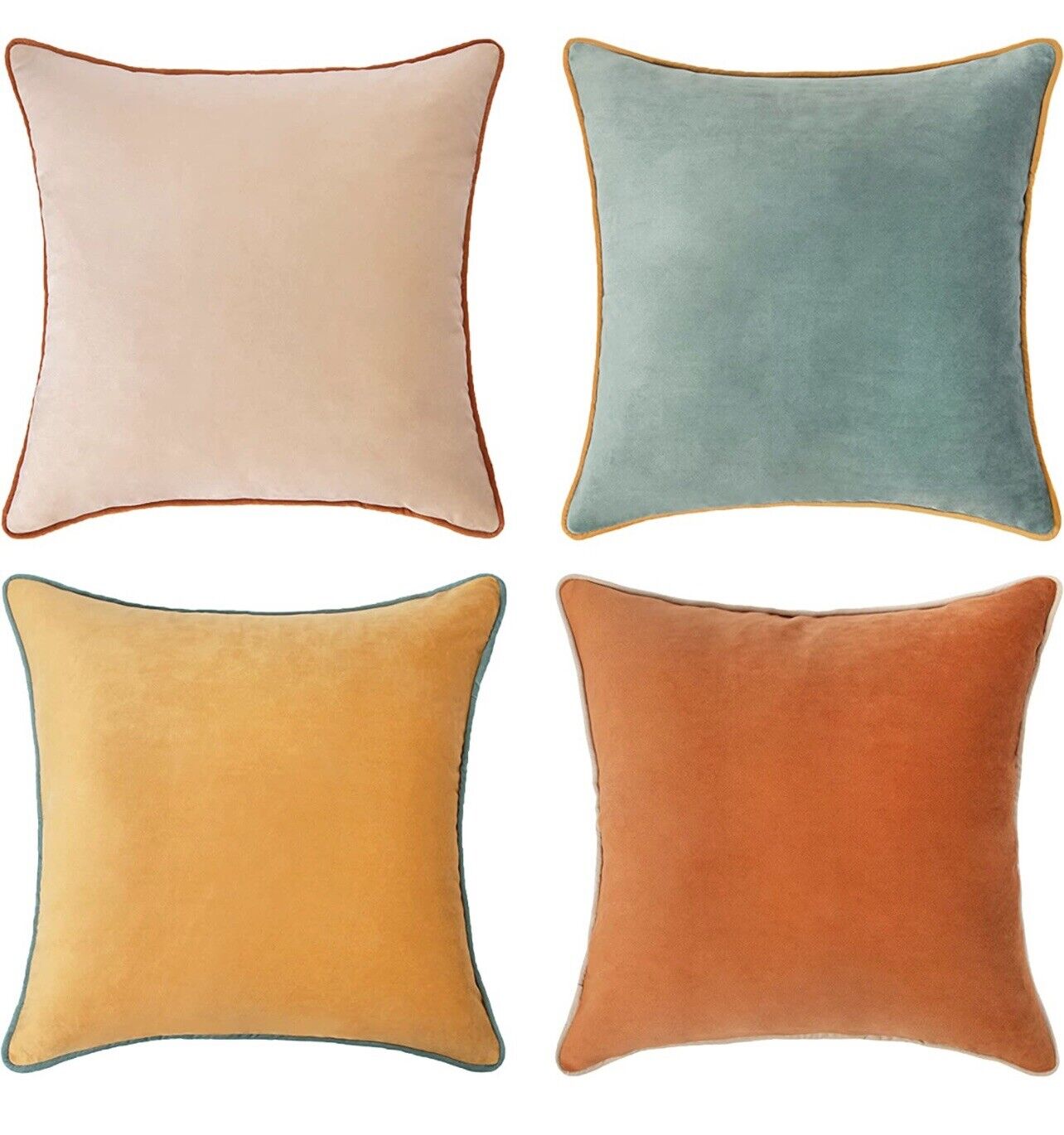 New Anthropologie Boho Velvet Throw Pillow Covers Cushion Cases Set of 4 | 18x18