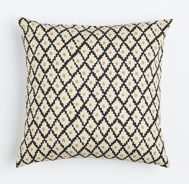 New West Elm Black & White Aztek Boho Throw Pillow Cover Case Sham 20" x 20"