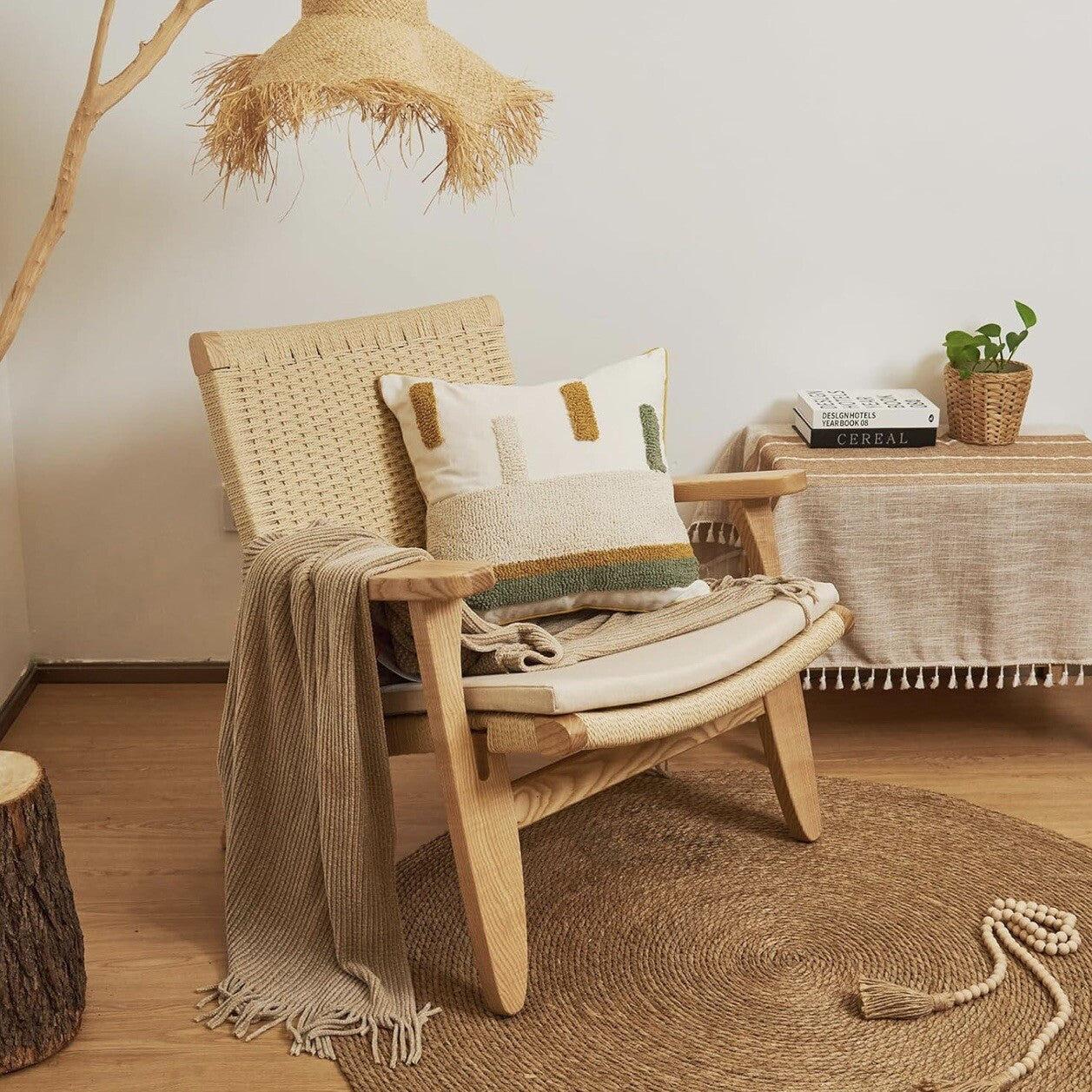 NEW Anthropologie Boho Abstract Tassel Throw Pillow Case Cover Sham - 18" x 18"