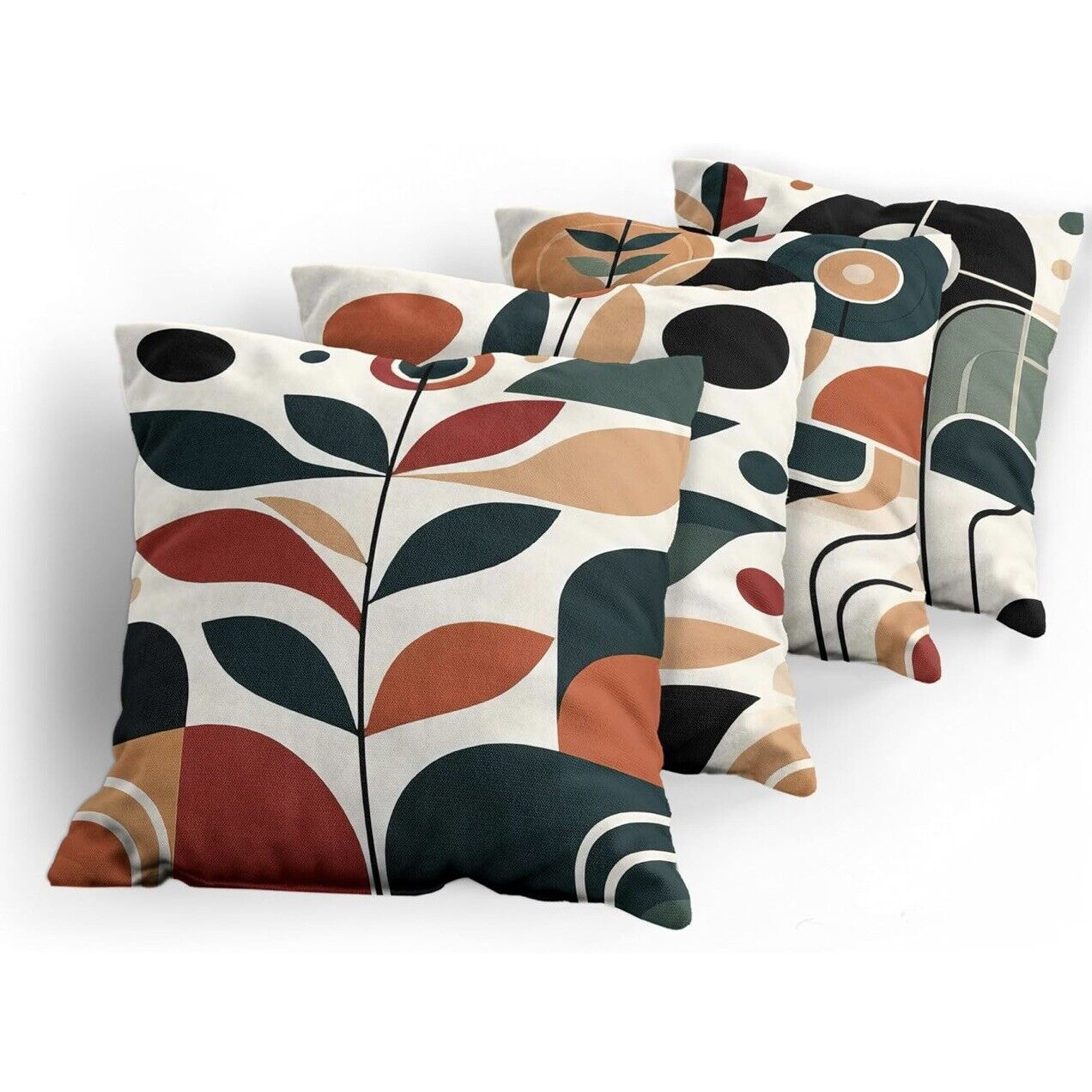 New Anthropologie Set / 4 Boho Abstract Throw Pillow Cover Case Sham Set 20 x 20