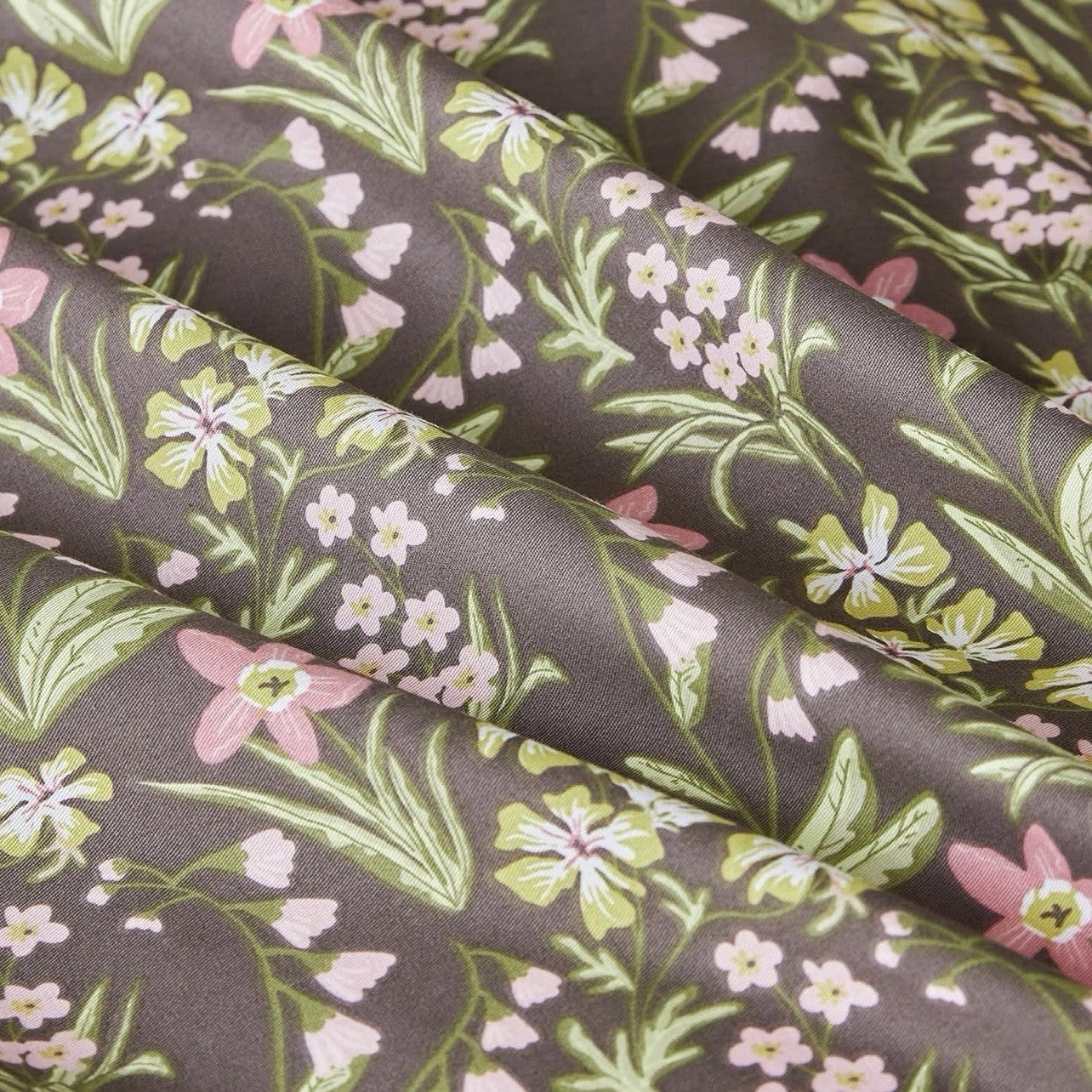 NEW Anthro Green Ruffle Floral Cotton Boho Queen / King Bedding Duvet & Sham Set