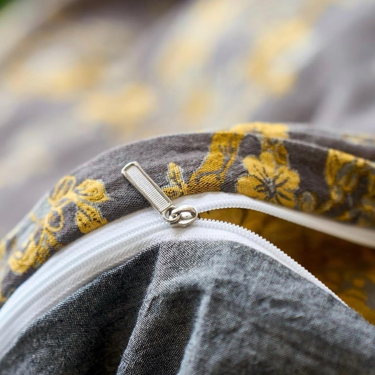 NEW Anthro Gold Jacquard 100% Cotton Reversible Boho King Bedding Duvet Sham Set