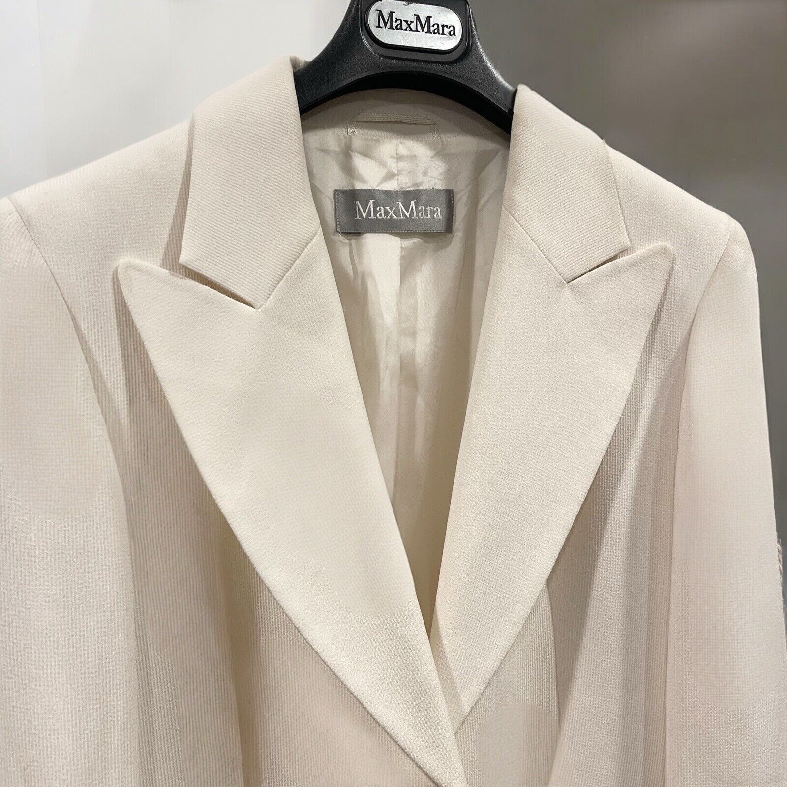 Vintage Max Mara Women's White Cream Blazer Suit Jacket Coat - Size Large / 12