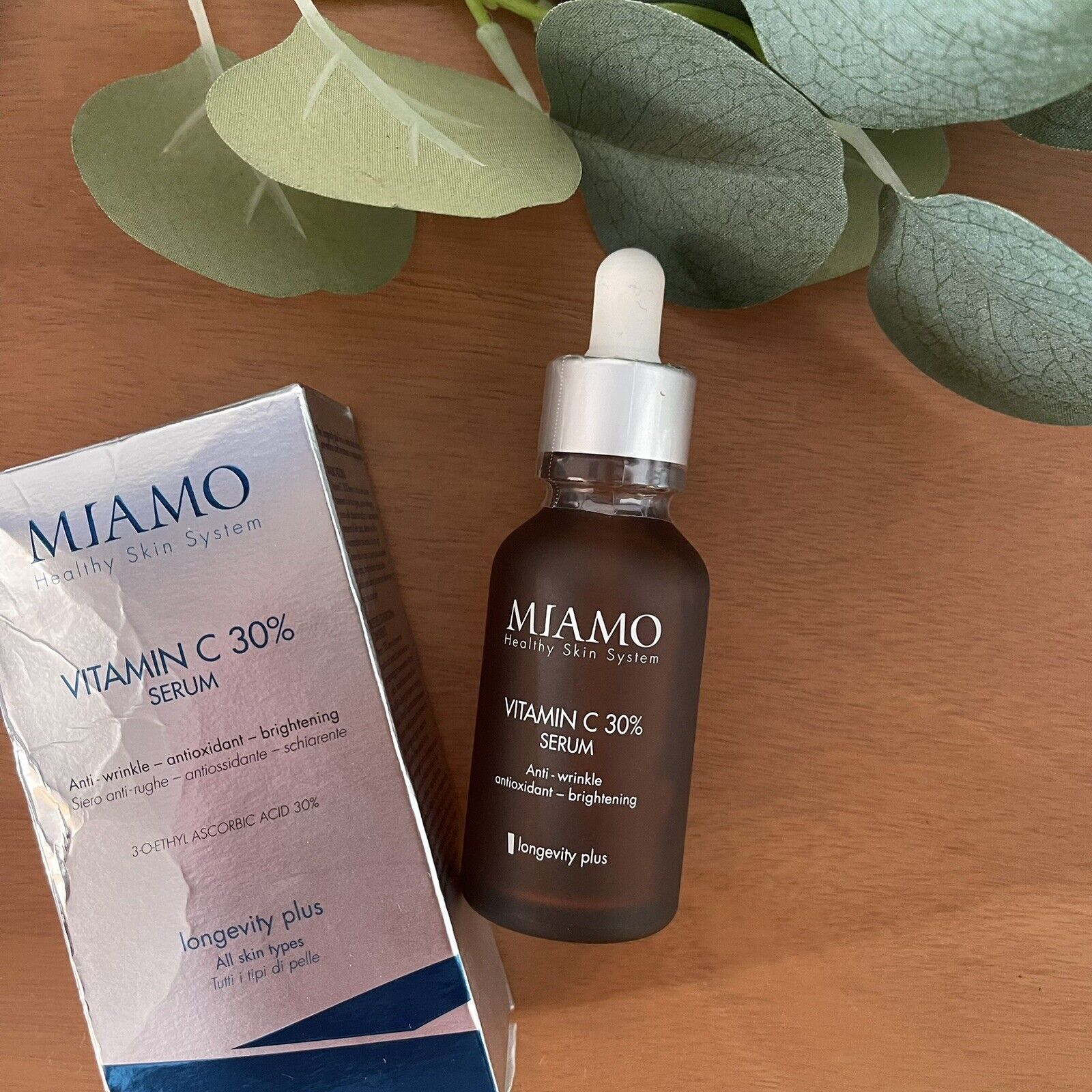 NEW Miamo VITAMIN C 30% Luxury Italian Anti-wrinkle Brightening Serum - 1 oz.