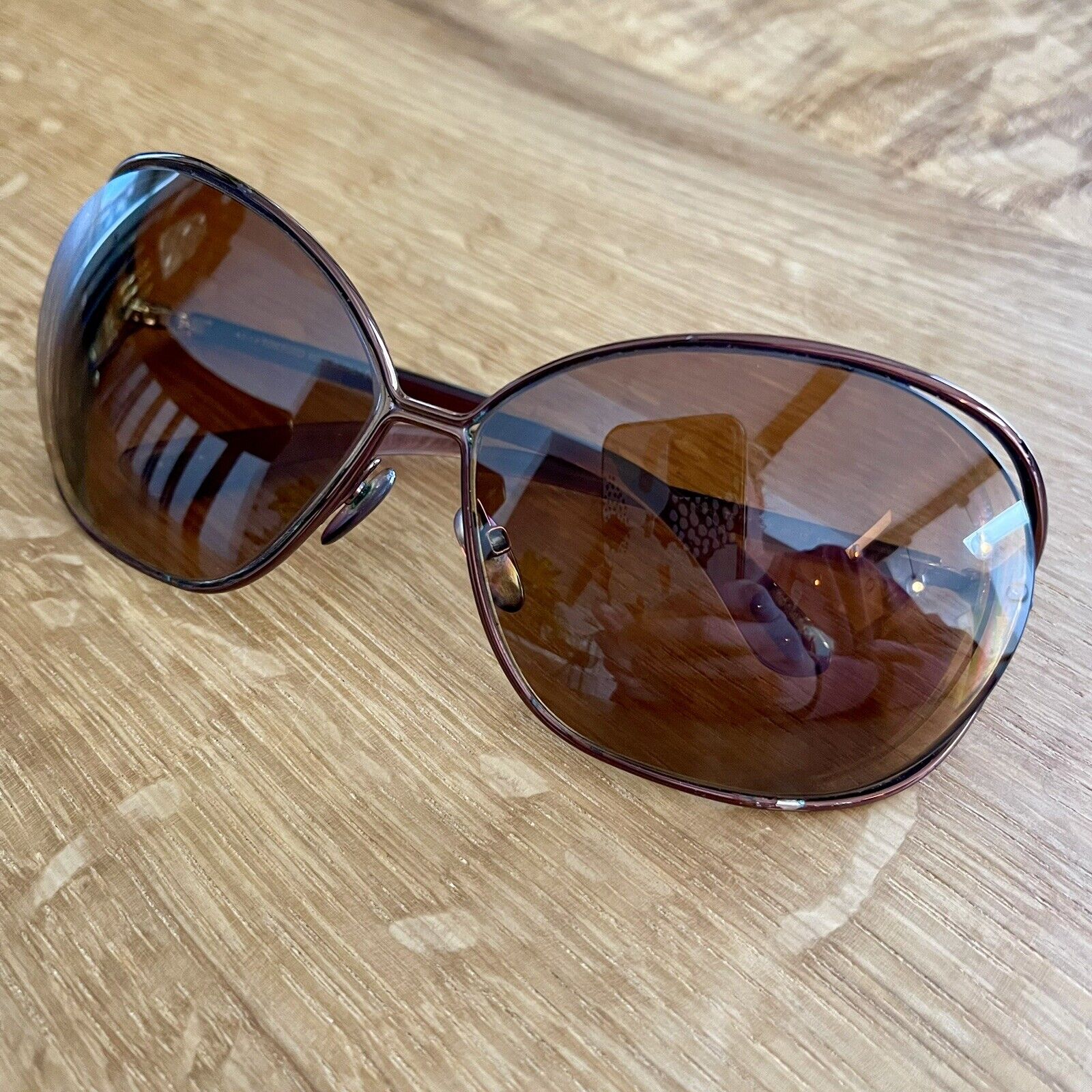 Tom Ford Vintage Carla TF 157 Brown Gradient Women's Oval Cutaway Sunglasses