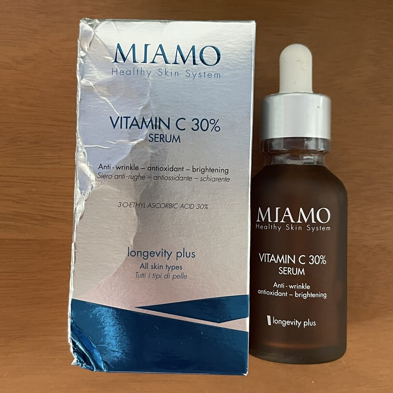 NEW Miamo VITAMIN C 30% Luxury Italian Anti-wrinkle Brightening Serum - 1 oz.