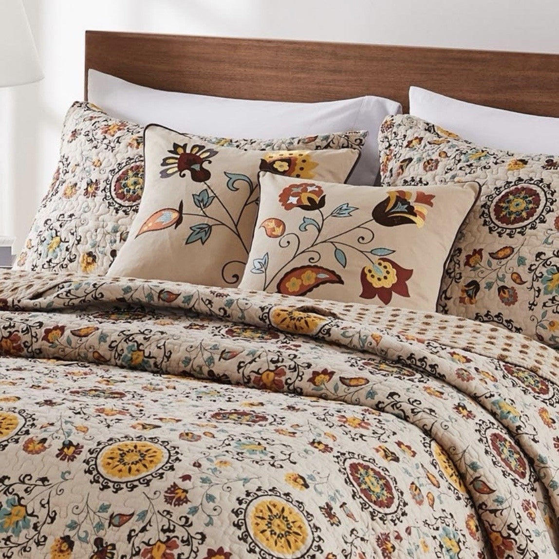 NEW Anthro Boho Set of 2 Retro Throw Pillow Cover Case Shams 18" x 18"