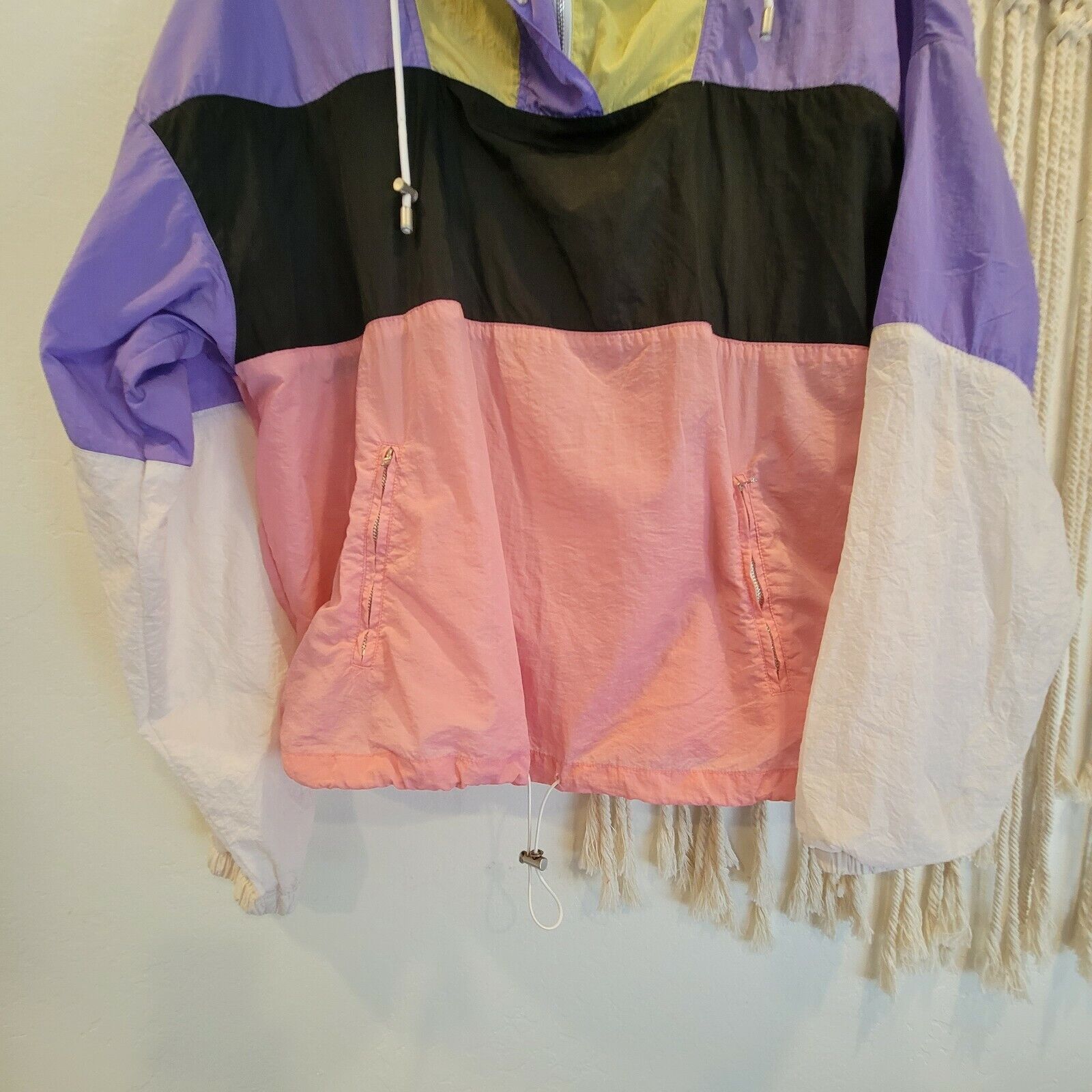 ASTR Neon Retro Sawyer Windbreaker Jacket / Sweatshirt | Size Large