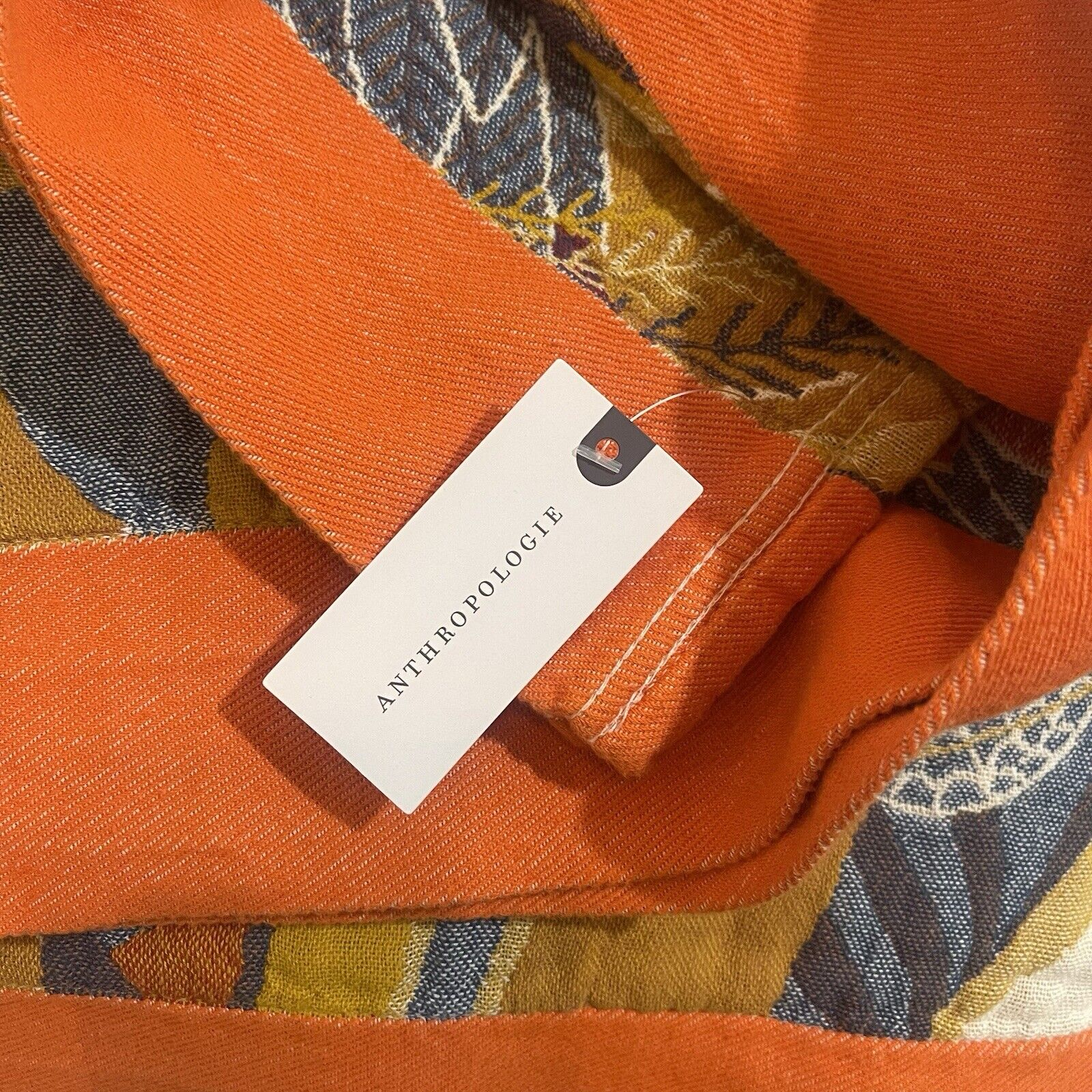 NEW XL Anthropologie Boho Bird Orange Throw Blanket Bedspread Quilt - 80" x 90"