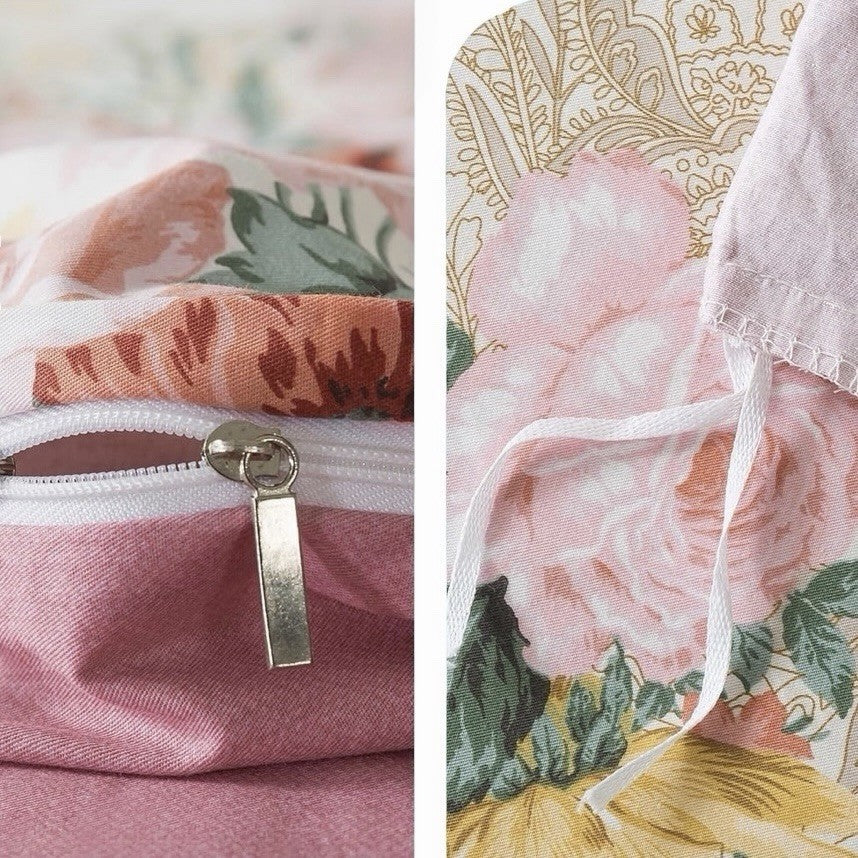 NEW Anthro Vintage Antique Floral Print Boho Queen King Bedding Duvet & Sham Set
