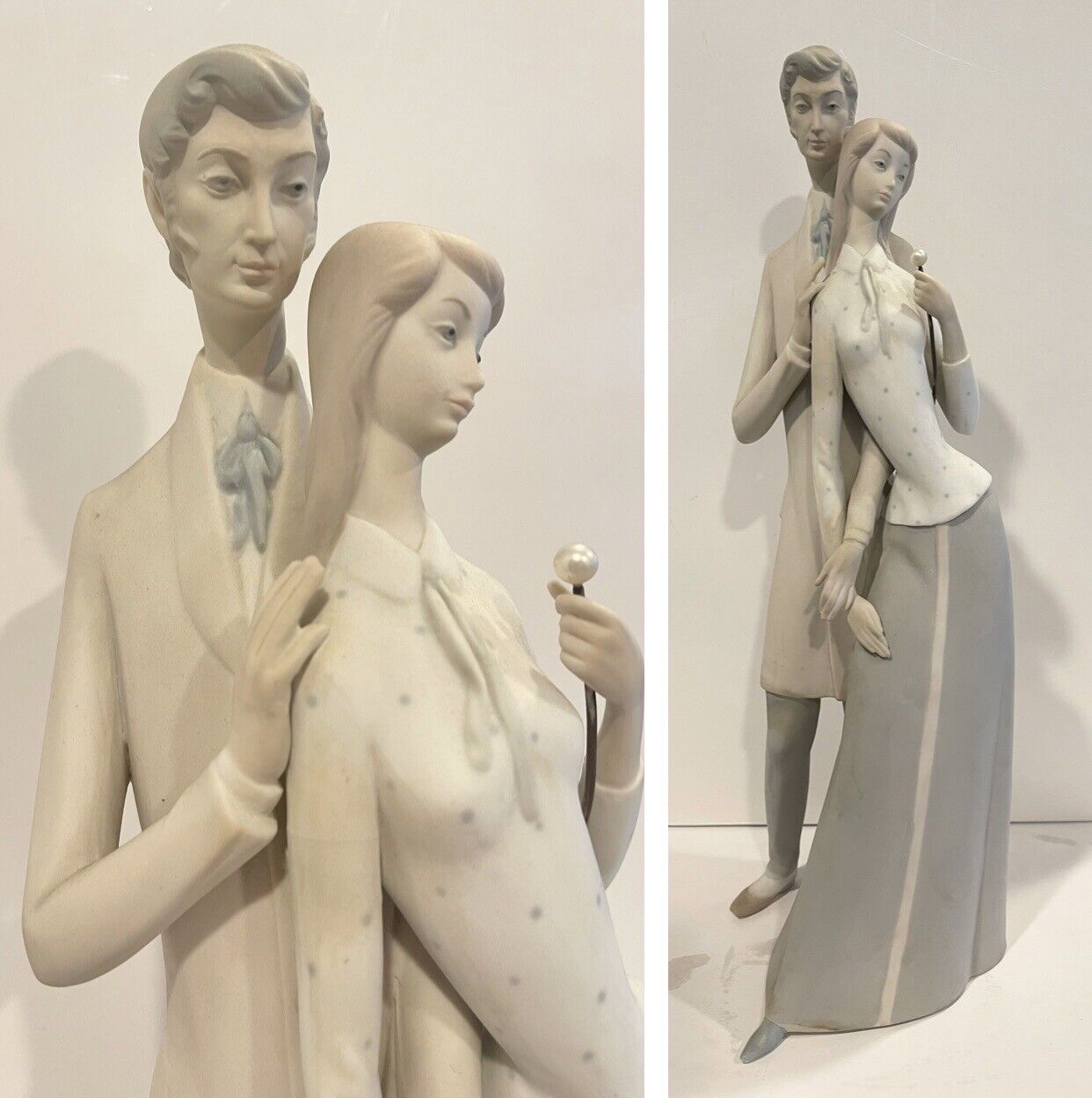 Rare Vintage Rosal Lladro Uncataloged in Love (Enamorados) Sculpture Man & Woman