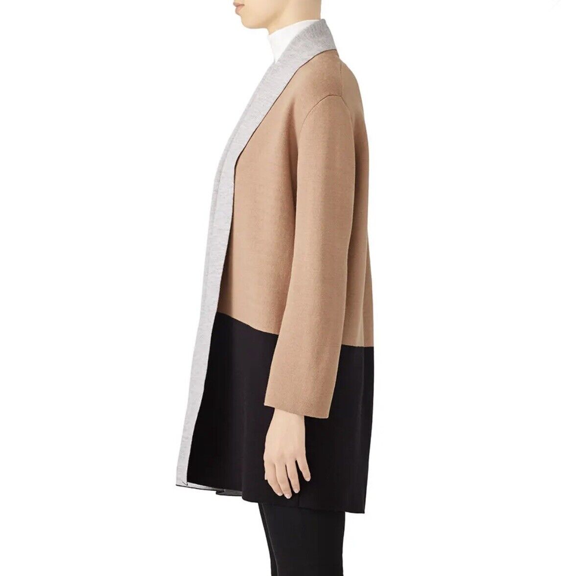 Dreyden New York Camel & Black Colorblock Shawl Coat Sweater Duster - Size Large