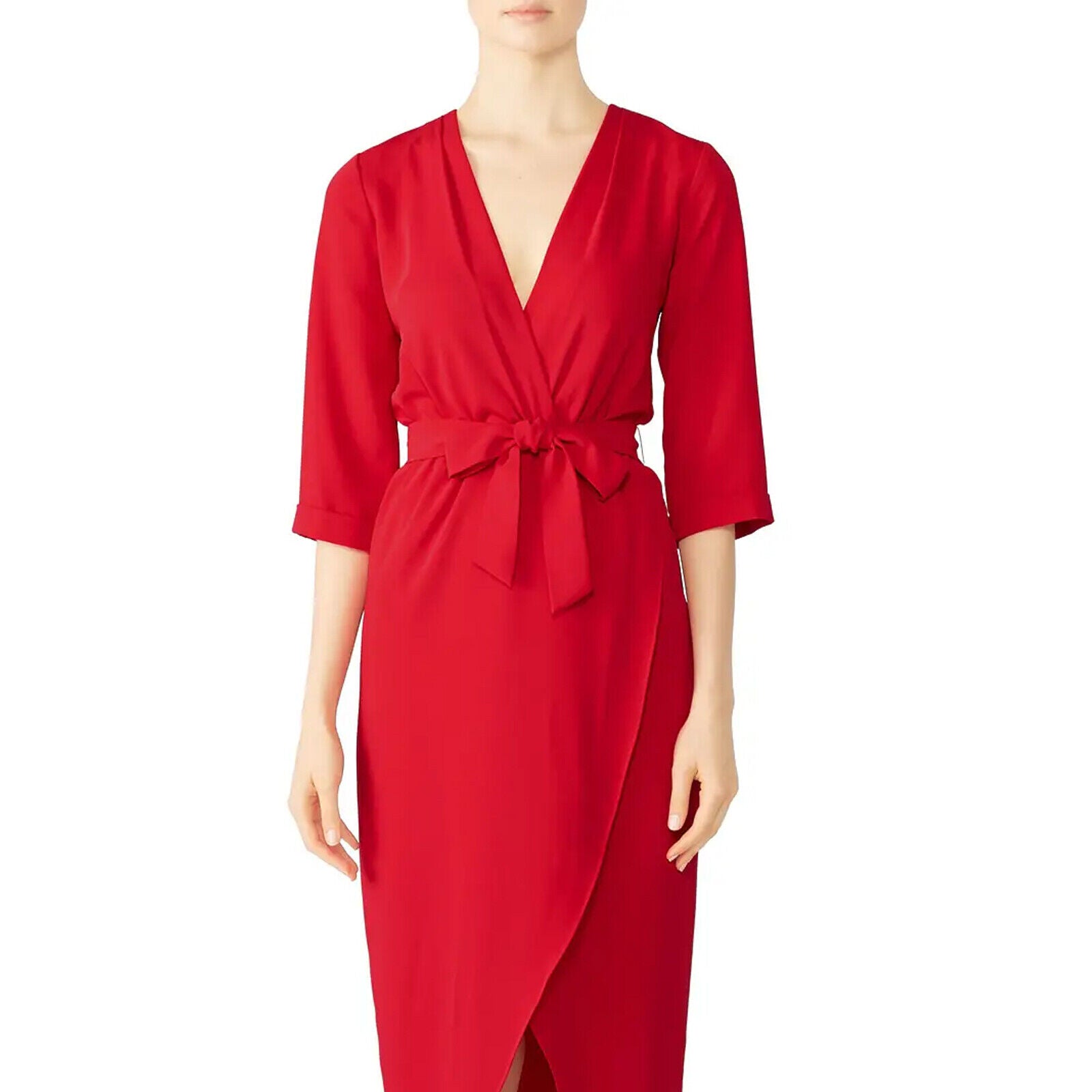 Amanda Uprichard Red Wrap Dress Gown | Size Small / 2 - 4 (Retail $340)