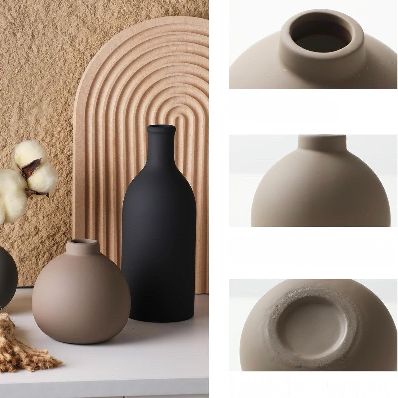 NEW West Elm Ceramic Multicolor Matte Boho Flower Vases (Set of 3) Home Decor