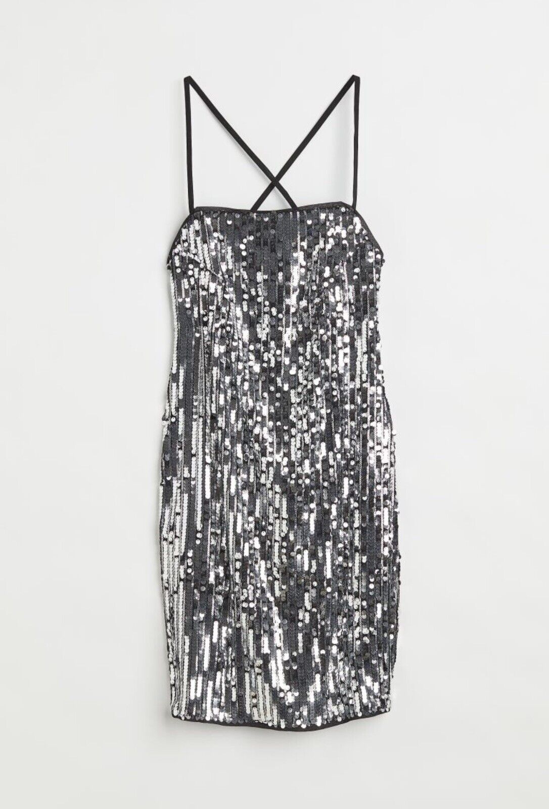 New Free People Silver Sequin Stretch Mini Cocktail Dress Party Gown -  Medium