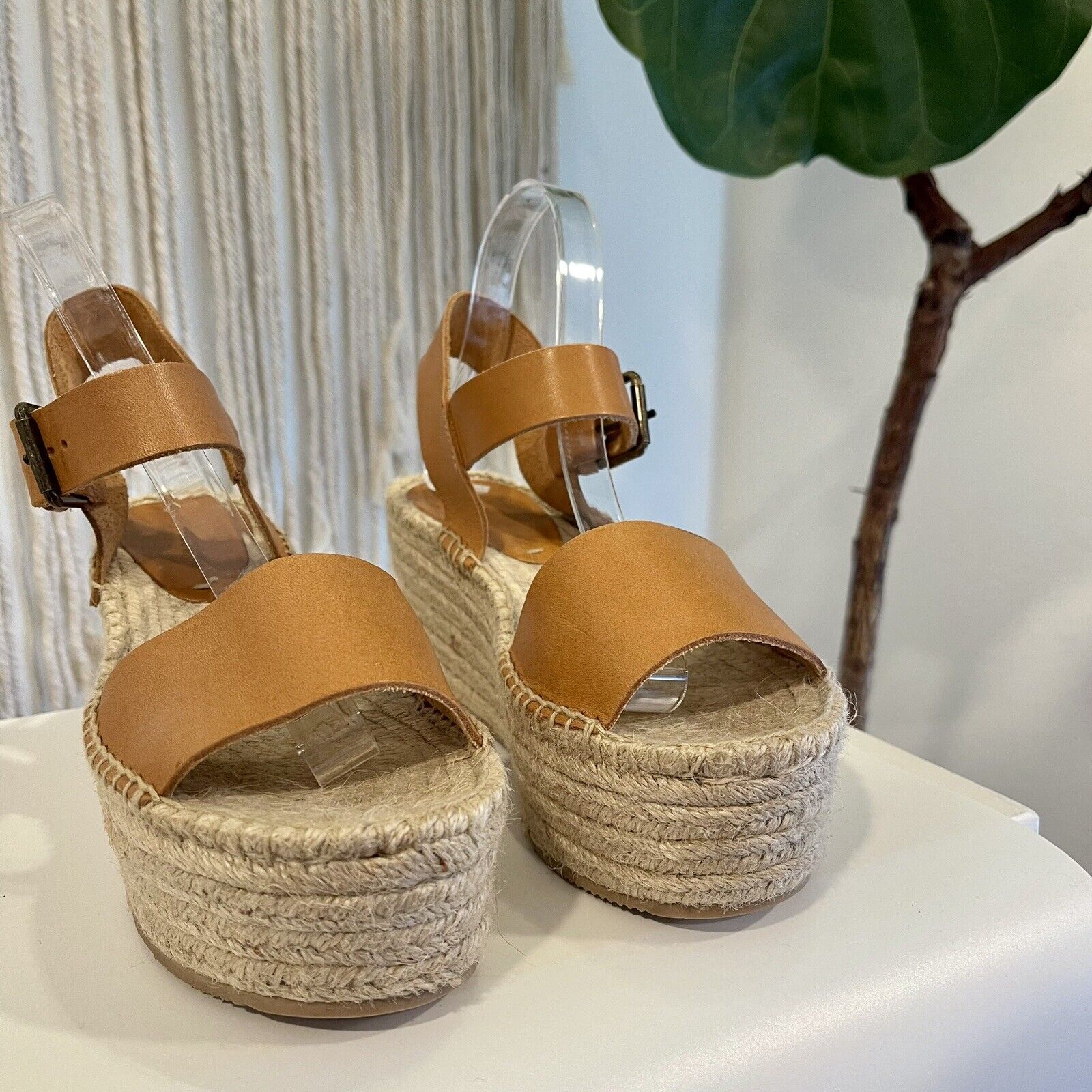 $170 Worn Once SOLUDOS Nude Platform Espadrille Sandals Shoes | Size 39 / 8.5