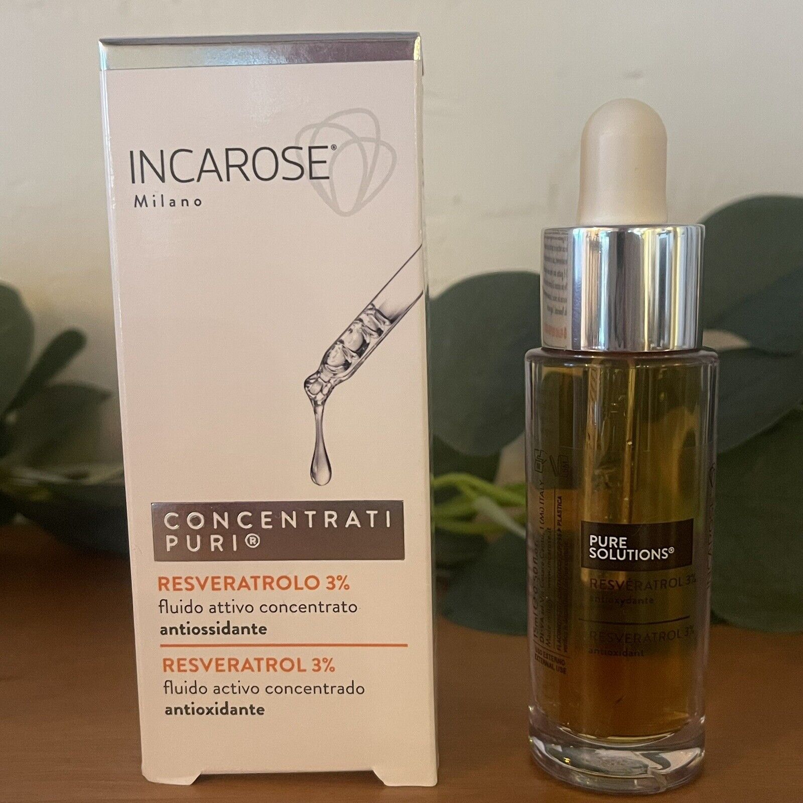 NEW Incarose PURE CONCENTRATES RESVERATROL 3% ANTIOXIDANT FLUID 15 ML - Italy